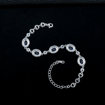 Lab grown sapphire bracelet in 925 sterling silver