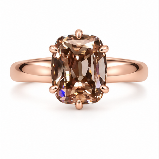 5.8ct Champagne Lab-Grown Diamond 10K Rose Gold Ring