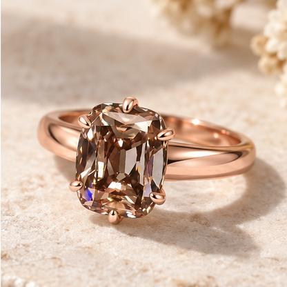 5.8ct Champagne Lab-Grown Diamond 10K Rose Gold Ring