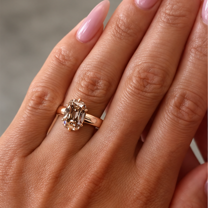 5.8ct Champagne Lab-Grown Diamond 10K Rose Gold Ring