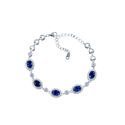 Lab grown sapphire bracelet in 925 sterling silver