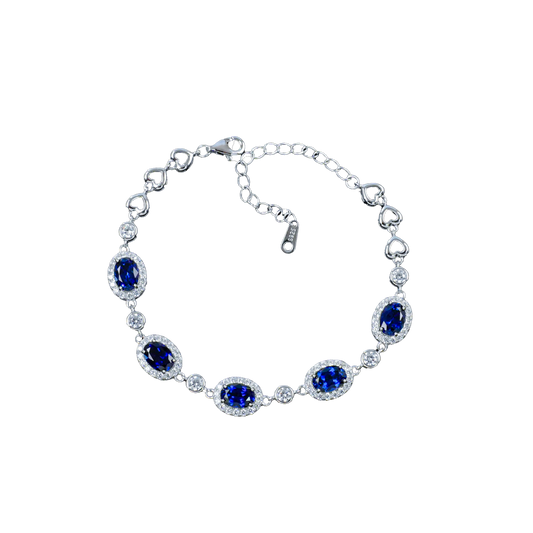 Lab grown sapphire bracelet in 925 sterling silver