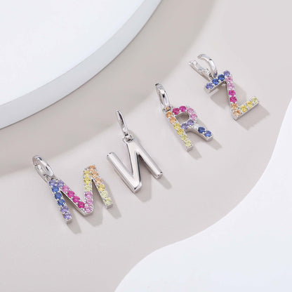 Vibrant Lab-Grown Sapphire "M" Pendant | Sterling Silver Initial Necklace