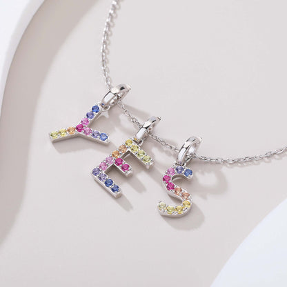 Vibrant Lab-Grown Sapphire "E" Pendant | Sterling Silver Initial Necklace