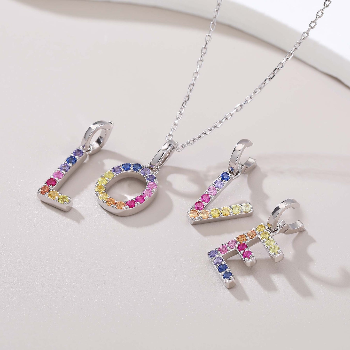 Vibrant Lab-Grown Sapphire "V" Pendant | Sterling Silver Initial Necklace